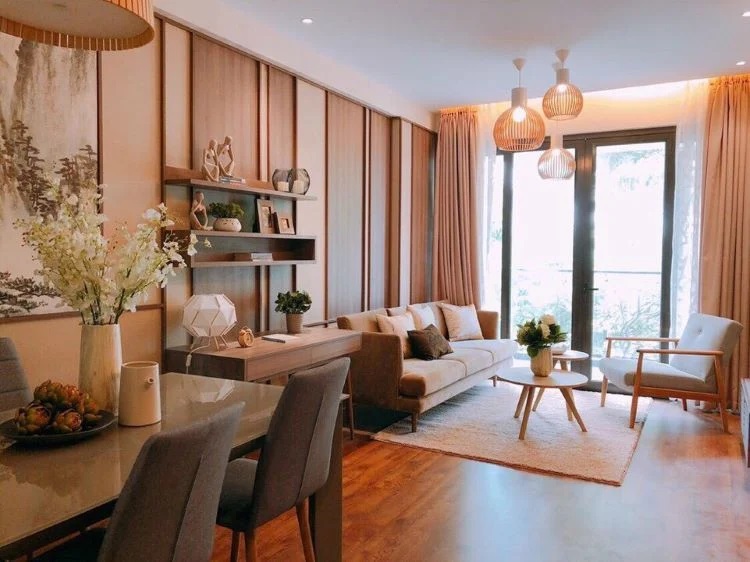 Phòng khách căn hộ dự án Akari City được thiết kế hướng sáng tốt
